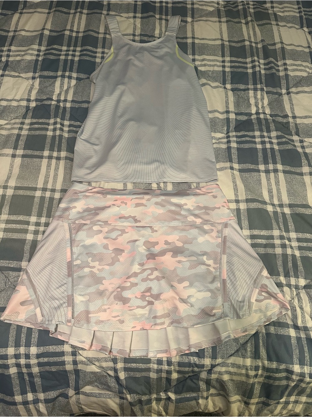 Lucky in Love Pink & Gray Camo Tennis Skirt